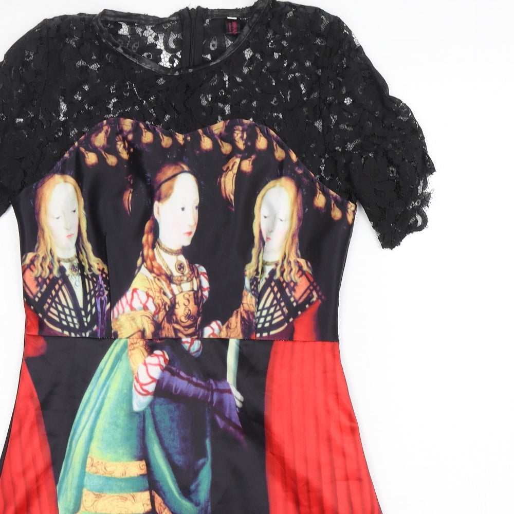 Shoshangfeng Womens Multicoloured   A-Line  Size L  Round Neck