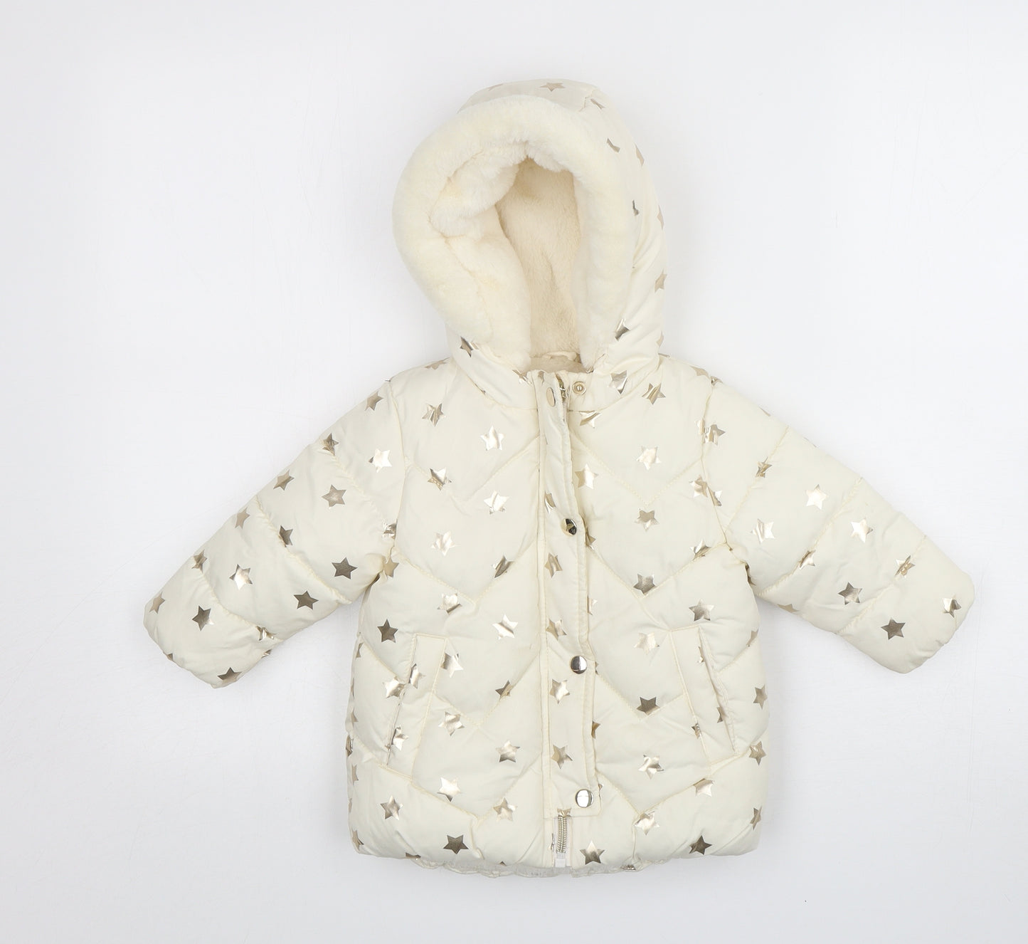 NEXT Girls Beige Polka Dot  Rain Coat Coat Size 9-12 Months