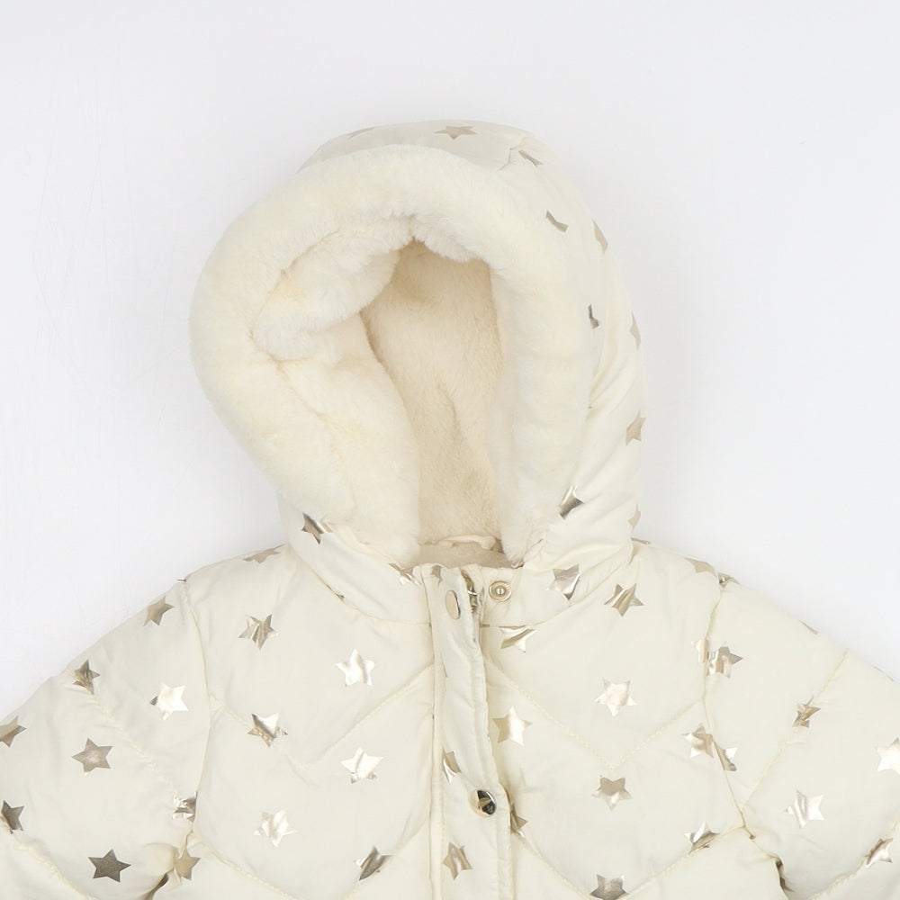 NEXT Girls Beige Polka Dot  Rain Coat Coat Size 9-12 Months