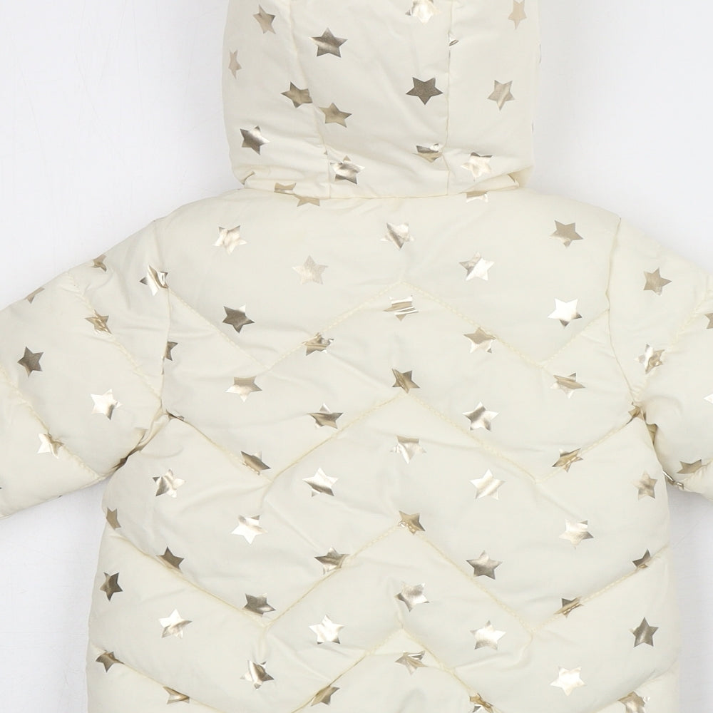 NEXT Girls Beige Polka Dot  Rain Coat Coat Size 9-12 Months