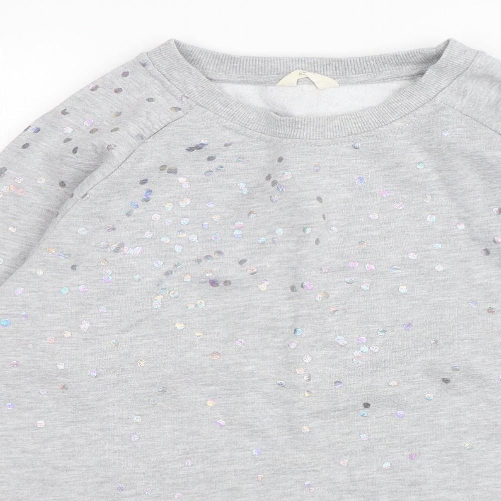 Hush Womens Grey  Cotton Pullover Sweatshirt Size XS