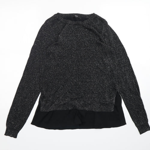 NEXT Womens Black Round Neck  Viscose Pullover Jumper Size 6