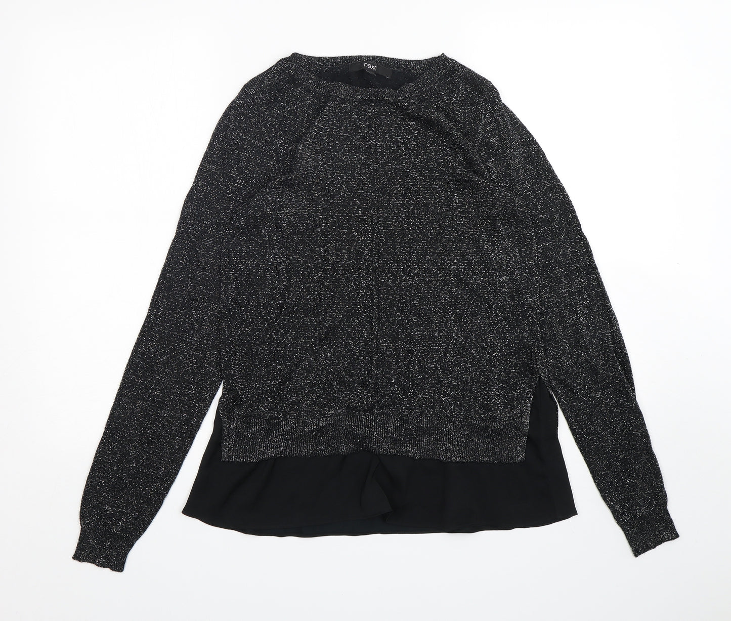 NEXT Womens Black Round Neck  Viscose Pullover Jumper Size 6