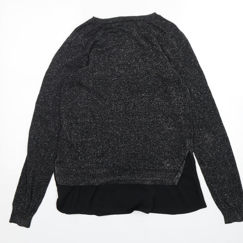 NEXT Womens Black Round Neck  Viscose Pullover Jumper Size 6