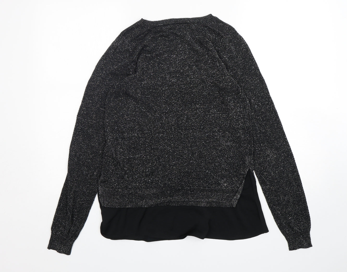 NEXT Womens Black Round Neck  Viscose Pullover Jumper Size 6