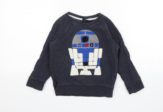 NEXT Boys Blue  Cotton Pullover Sweatshirt Size 2-3 Years   - R2D2