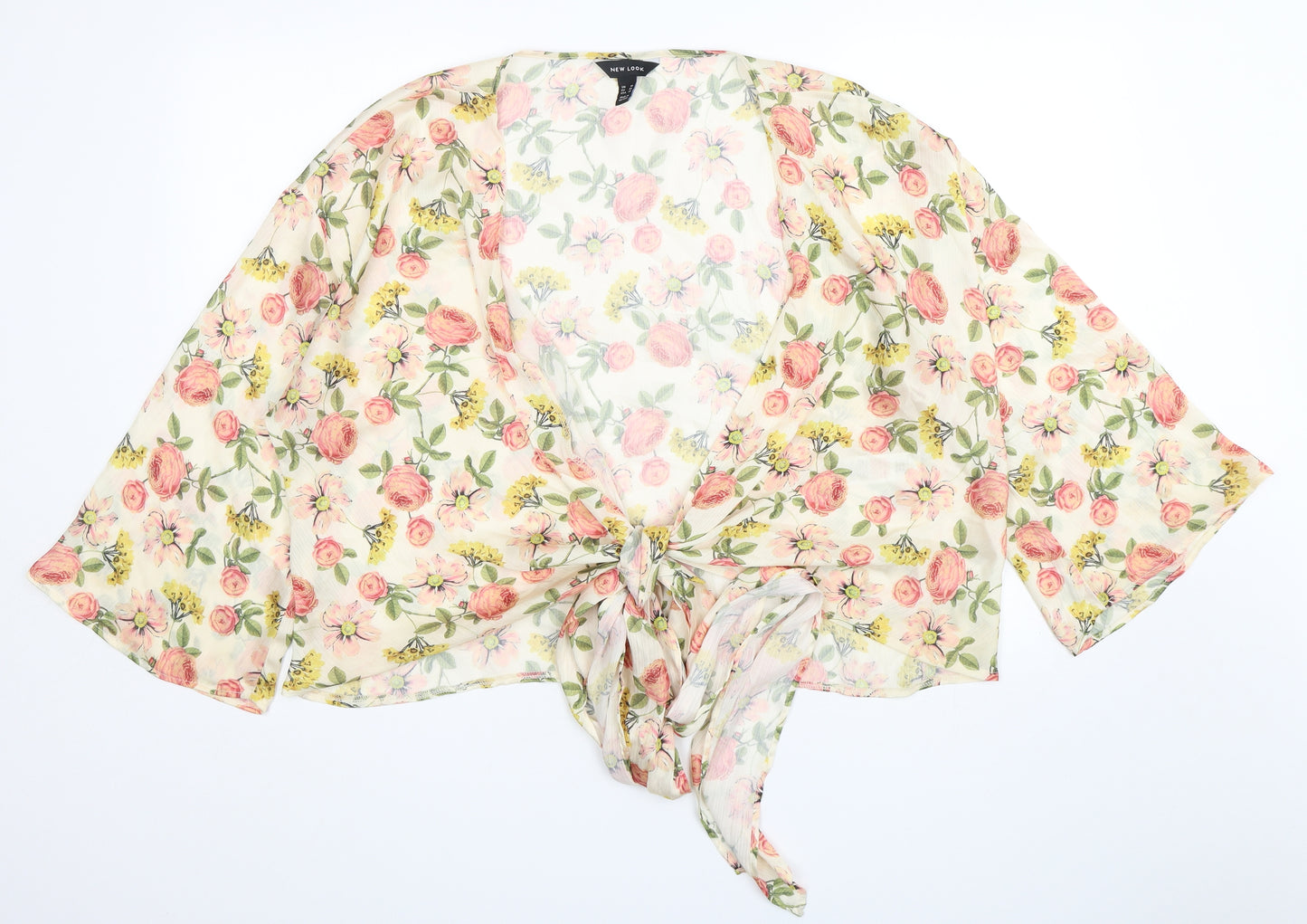 New Look Womens Multicoloured Floral Polyester Wrap Blouse Size 18 V-Neck