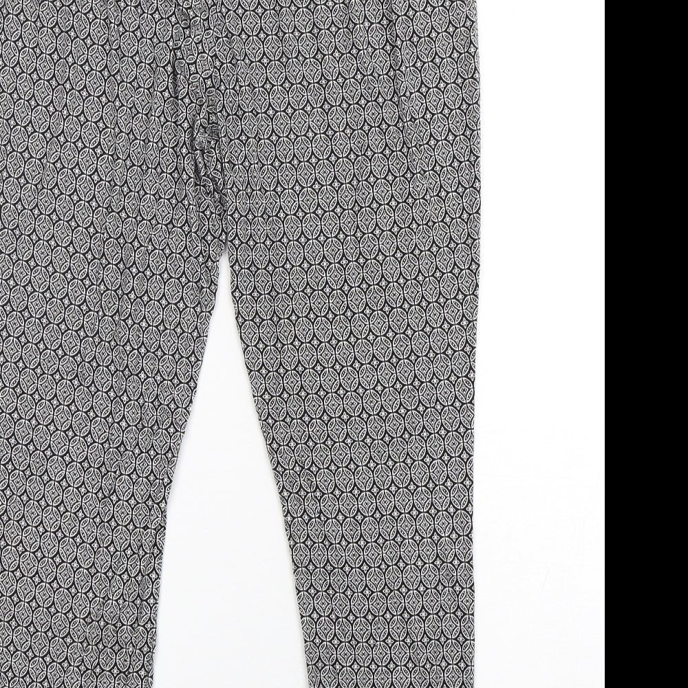 H&M Womens Multicoloured Geometric Viscose Harem Trousers Size M L26 in Regular