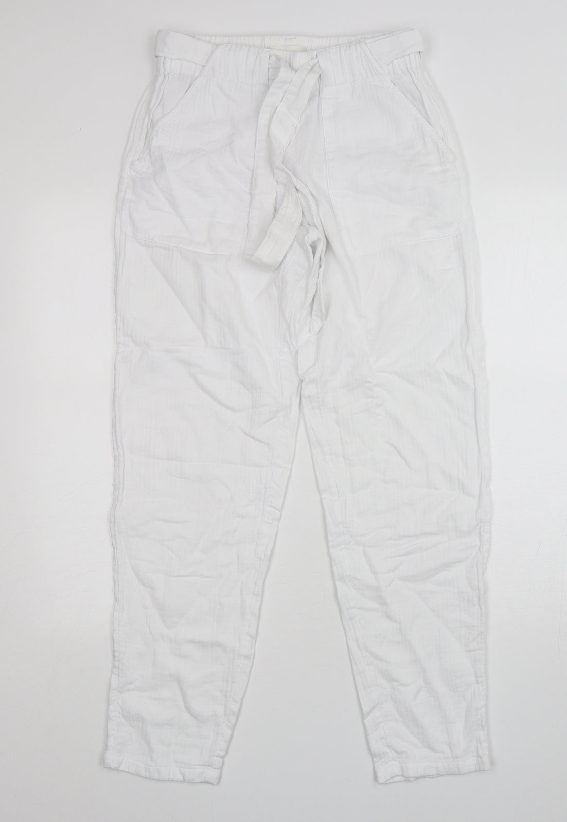 Per Una Womens White  Cotton Trousers  Size 8 L30 in Regular