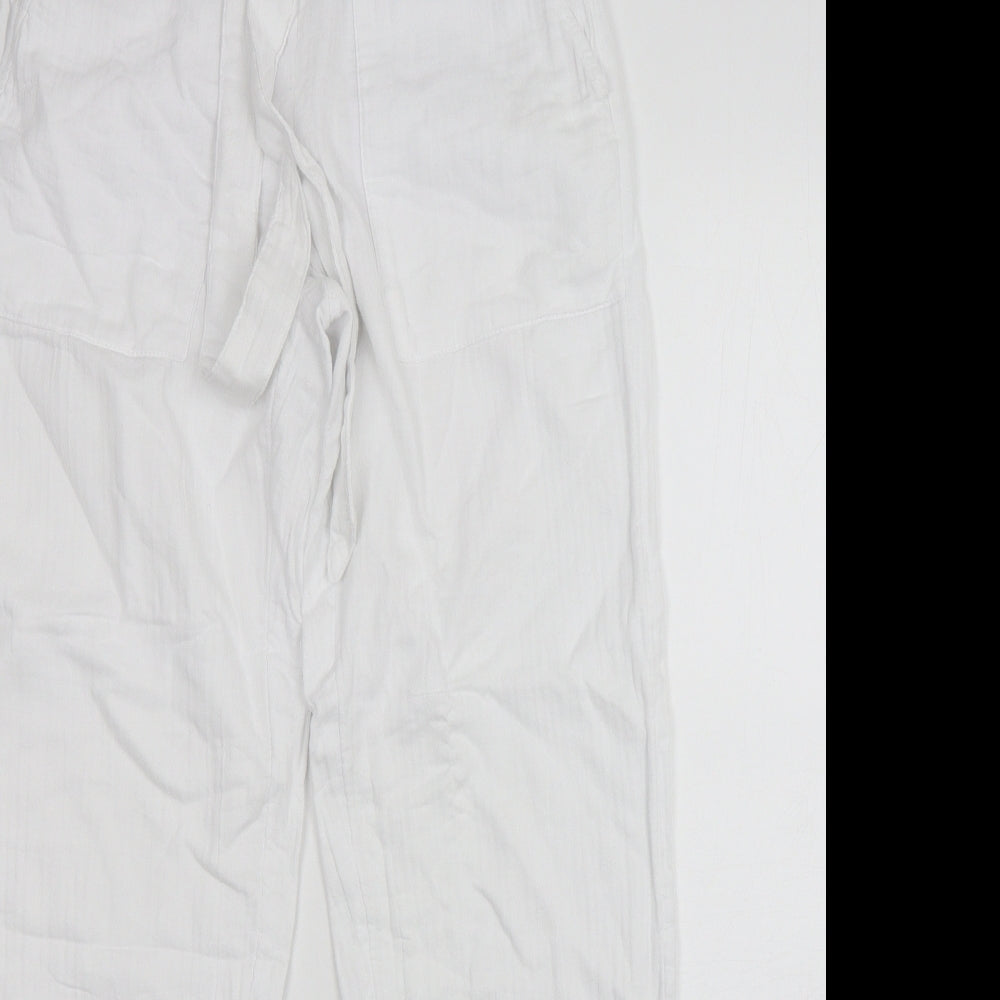 Per Una Womens White  Cotton Trousers  Size 8 L30 in Regular