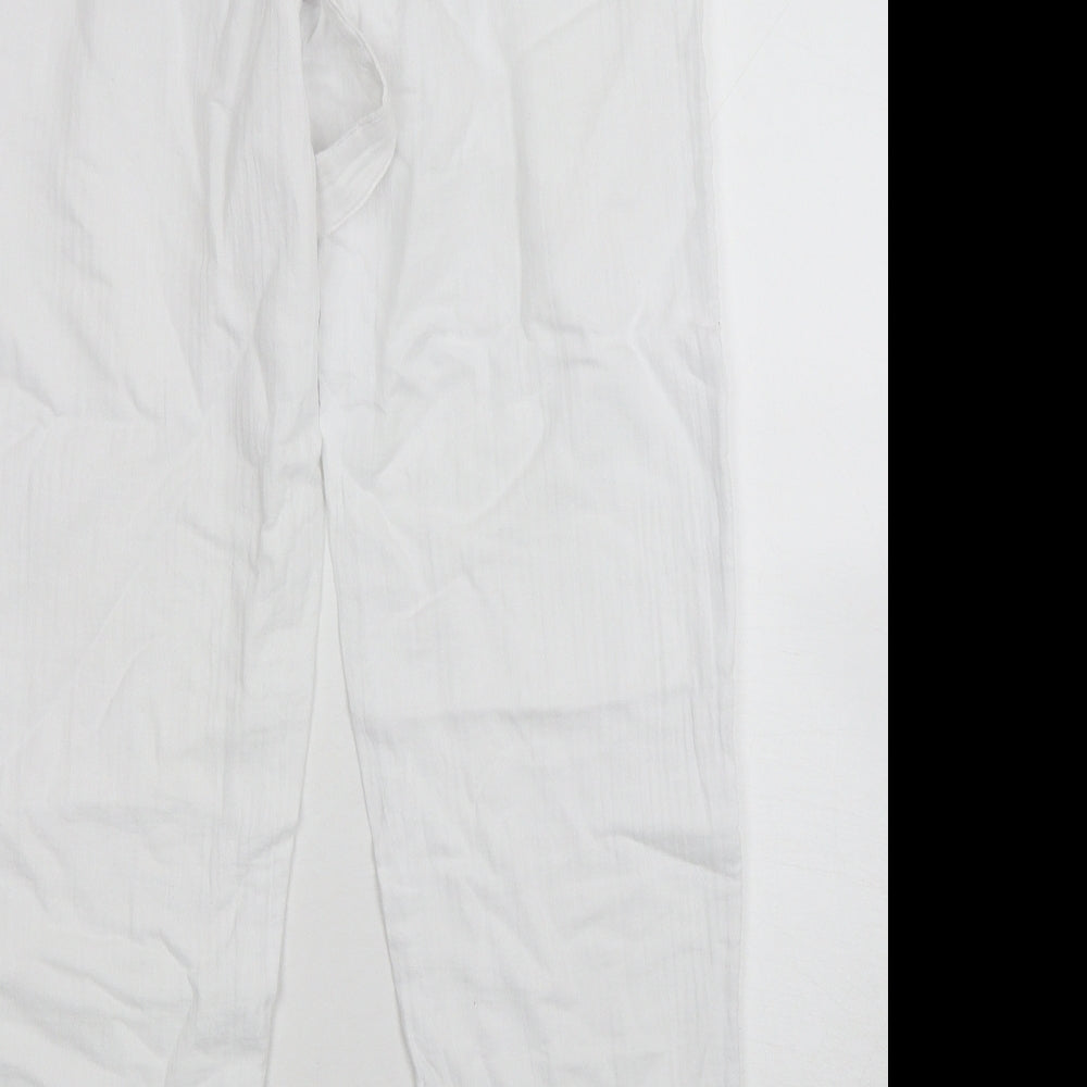 Per Una Womens White  Cotton Trousers  Size 8 L30 in Regular