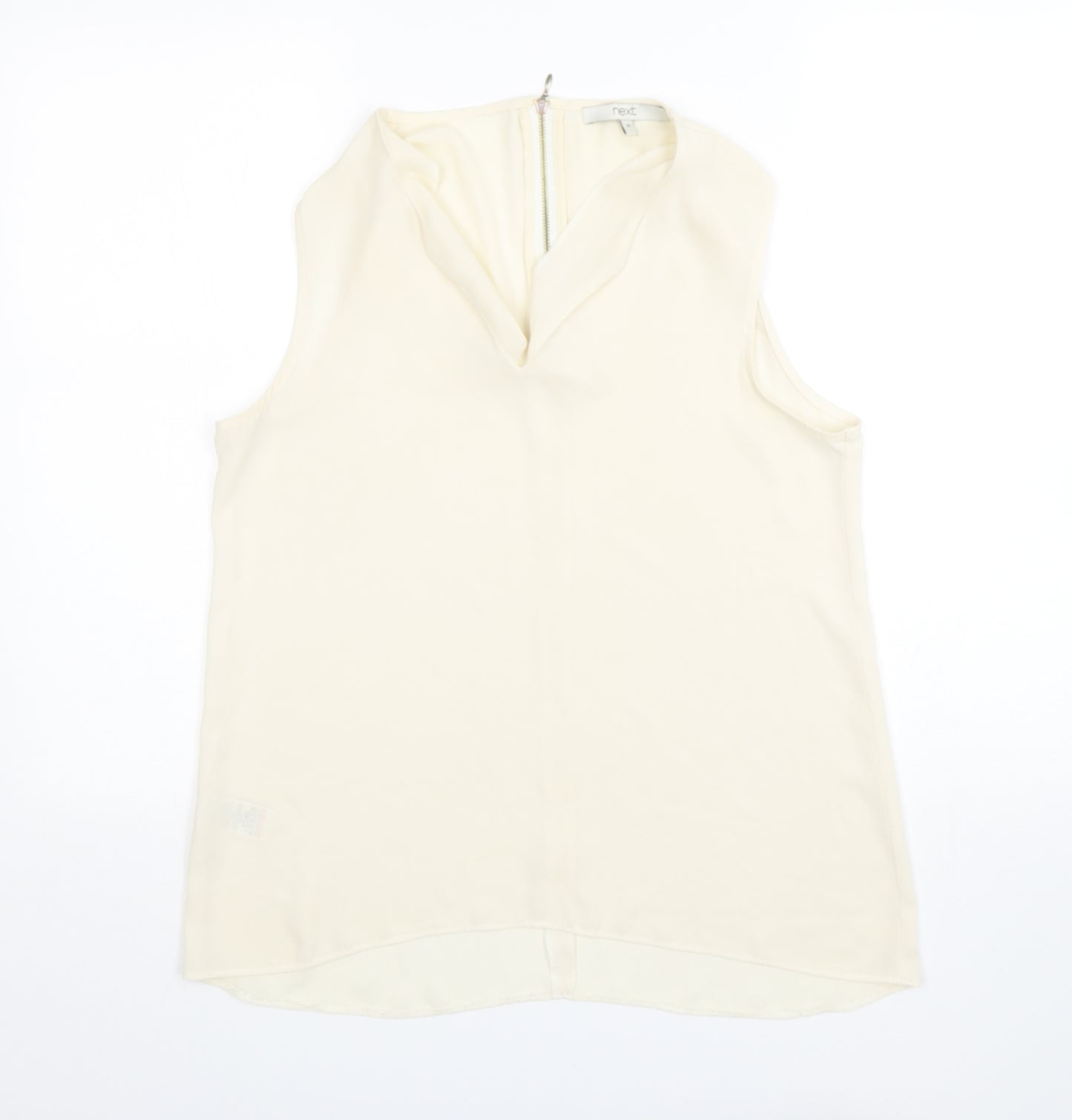NEXT Womens Beige  Polyester Basic Blouse Size 10 V-Neck