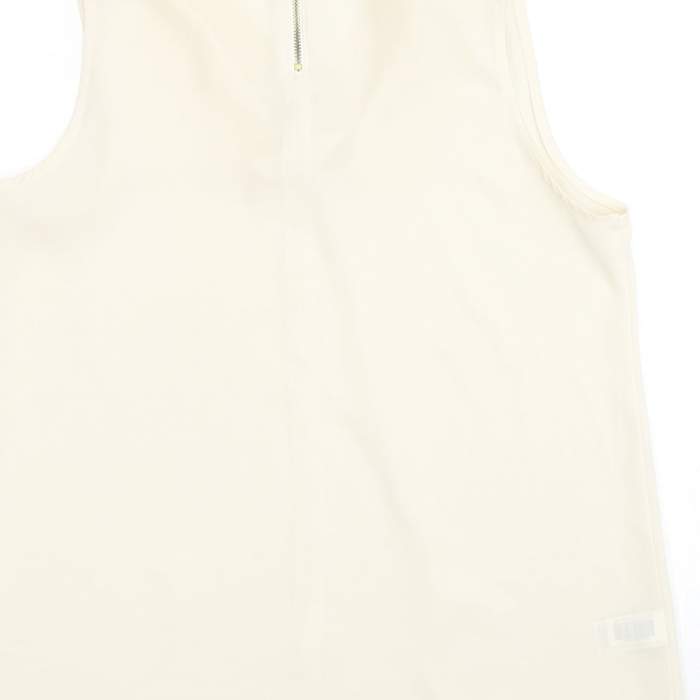 NEXT Womens Beige  Polyester Basic Blouse Size 10 V-Neck
