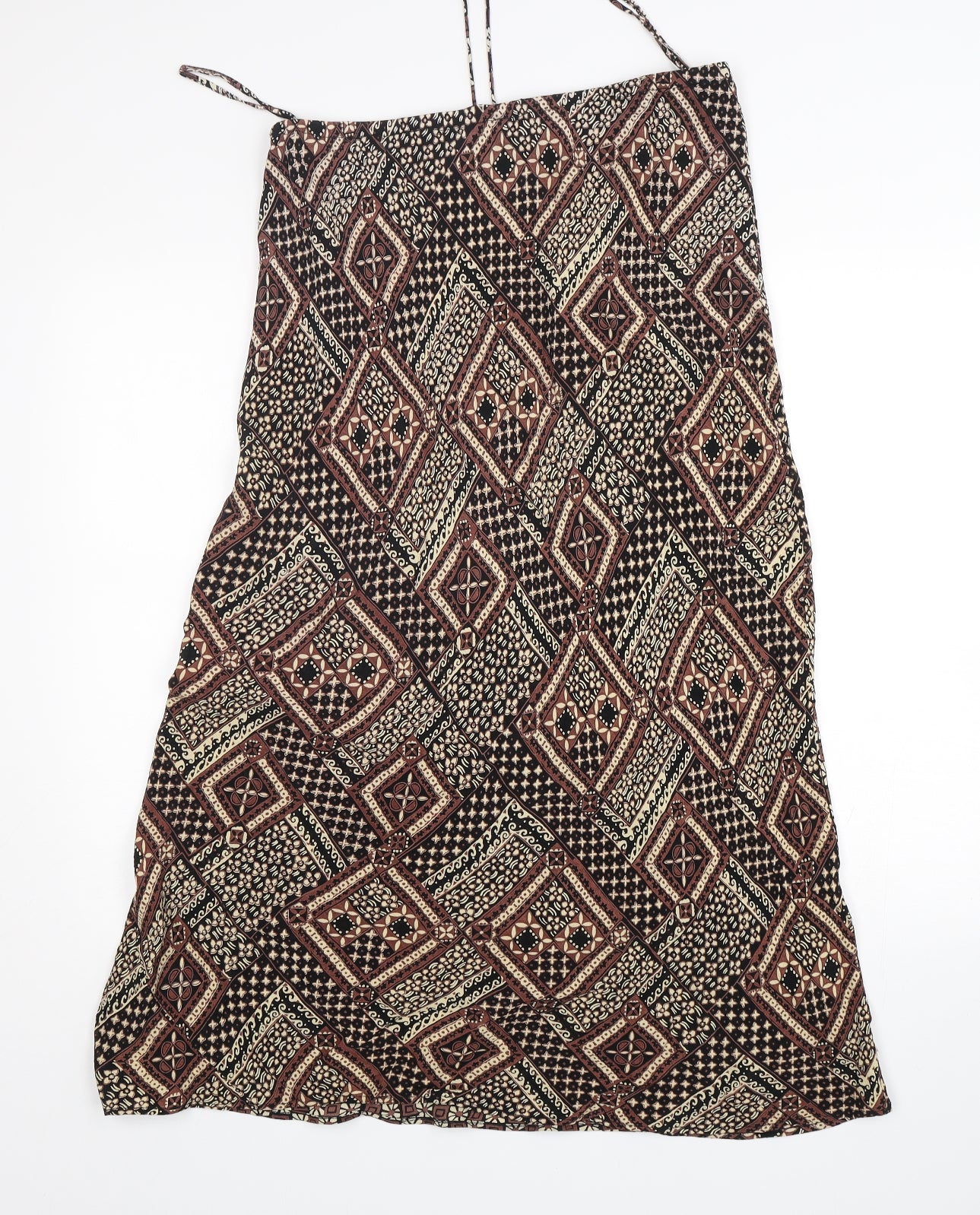 River Island  Womens Brown Floral Viscose A-Line Skirt Size 14