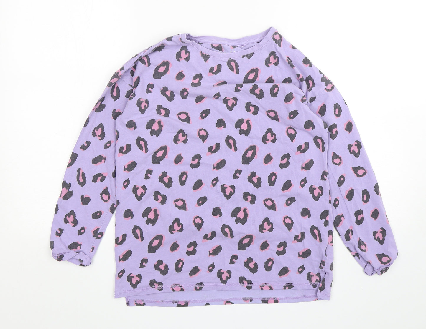 NEXT Girls Purple Animal Print Cotton Top Pyjama Top Size 11 Years