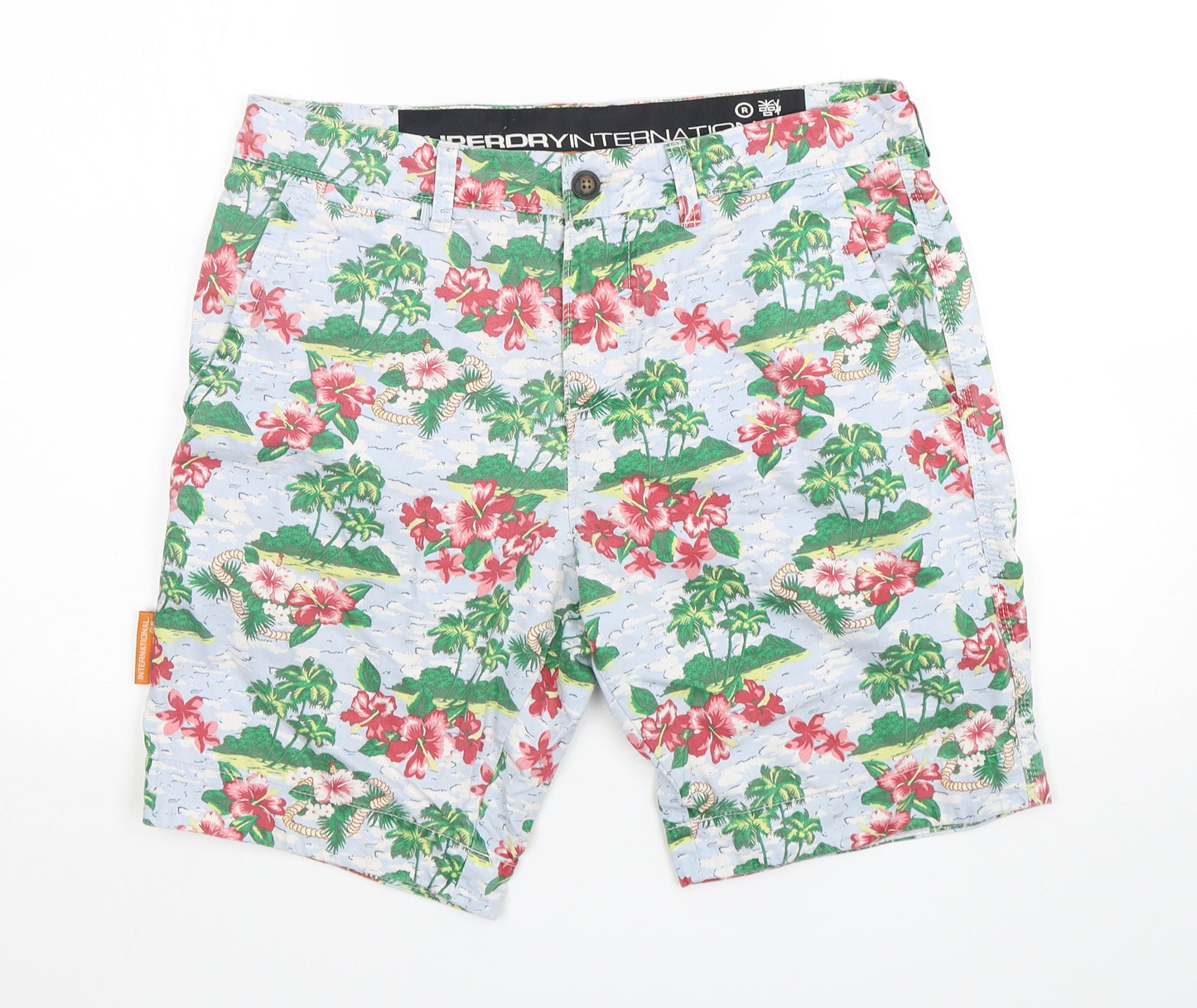 Superdry Mens Multicoloured Floral Cotton Chino Shorts Size L L10 in Regular