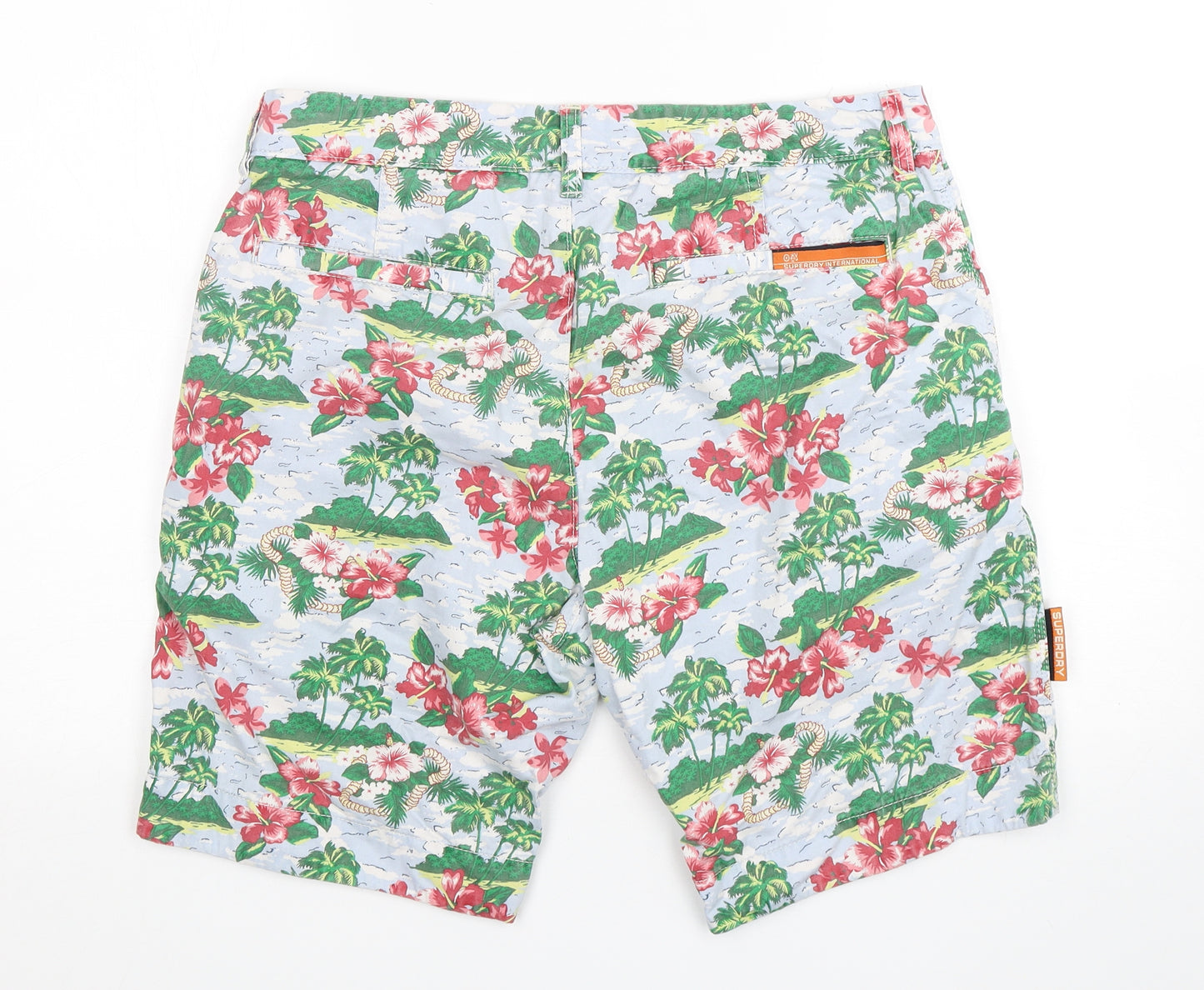 Superdry Mens Multicoloured Floral Cotton Chino Shorts Size L L10 in Regular