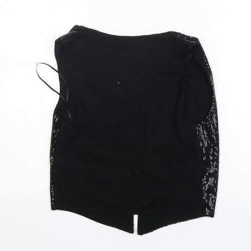 M&Co Womens Black V-Neck  Polyester Cardigan Jumper Size 10