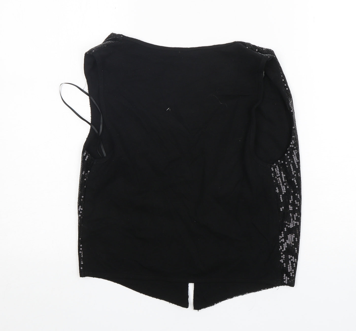 M&Co Womens Black V-Neck  Polyester Cardigan Jumper Size 10