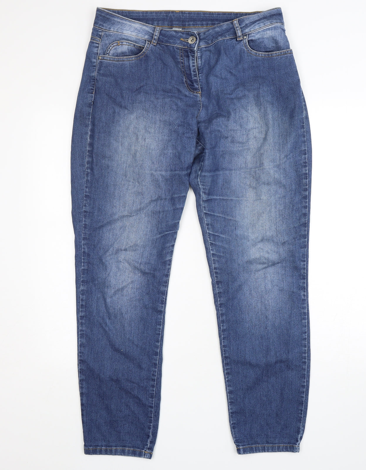 Wallis Womens Blue  Cotton Skinny Jeans Size 12 L30 in Regular