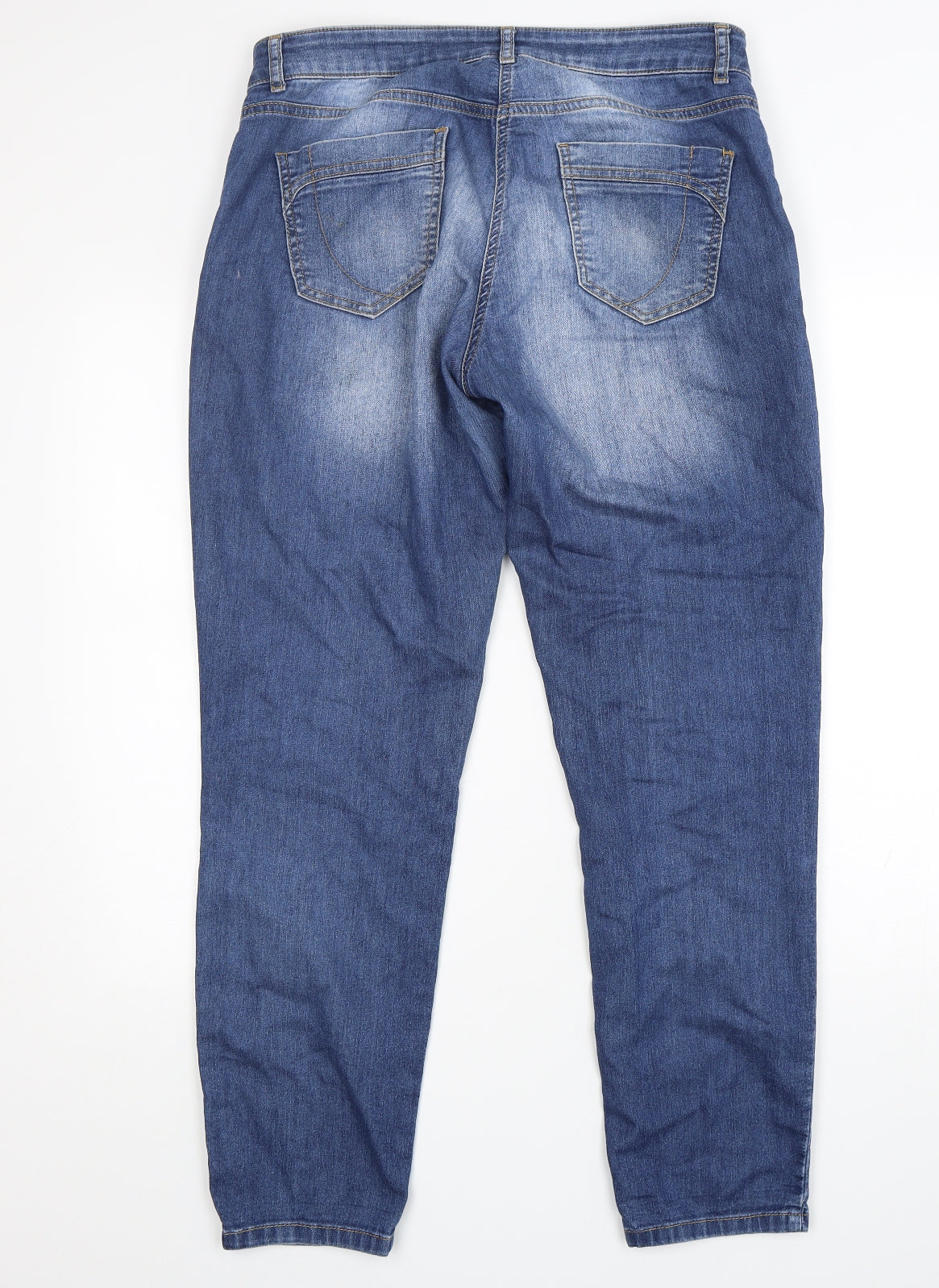 Wallis Womens Blue  Cotton Skinny Jeans Size 12 L30 in Regular