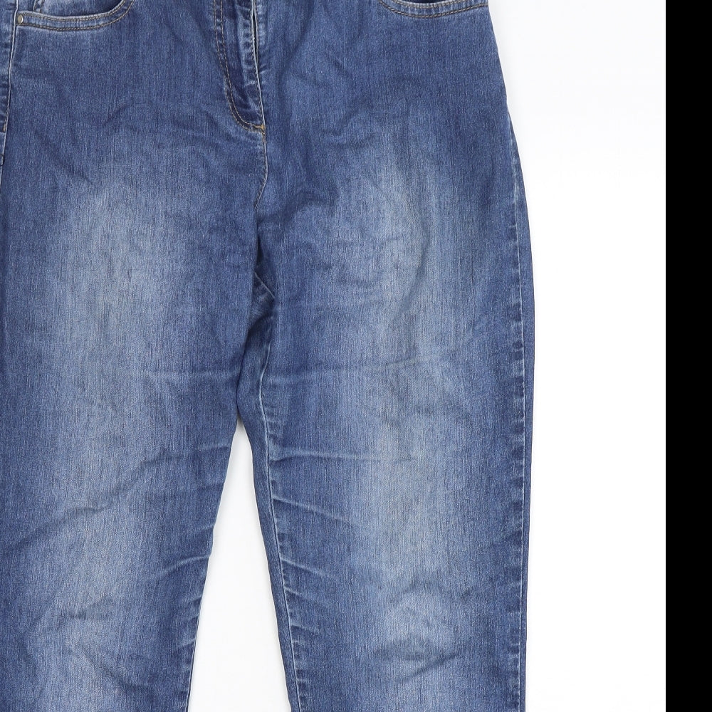 Wallis Womens Blue  Cotton Skinny Jeans Size 12 L30 in Regular