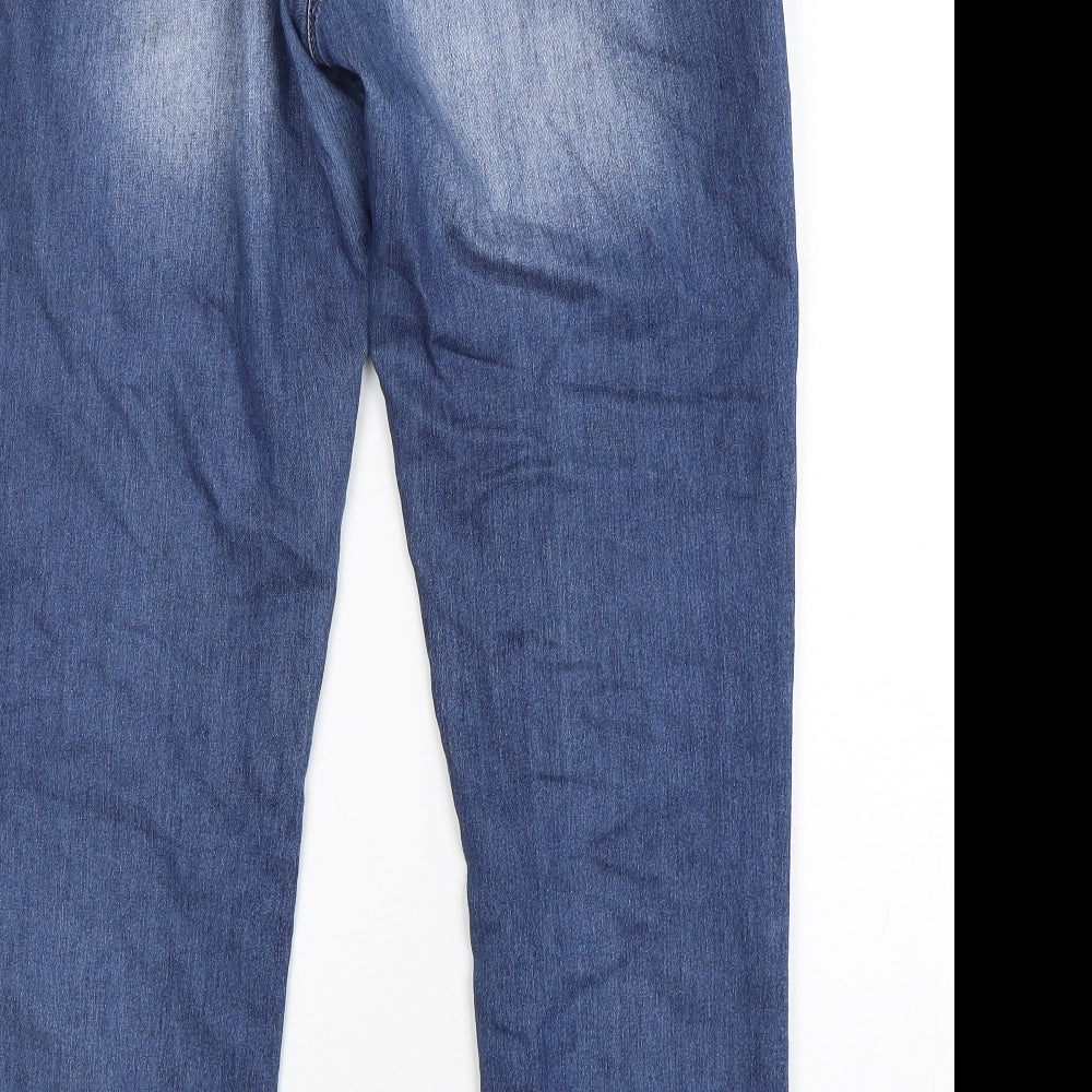 Wallis Womens Blue  Cotton Skinny Jeans Size 12 L30 in Regular