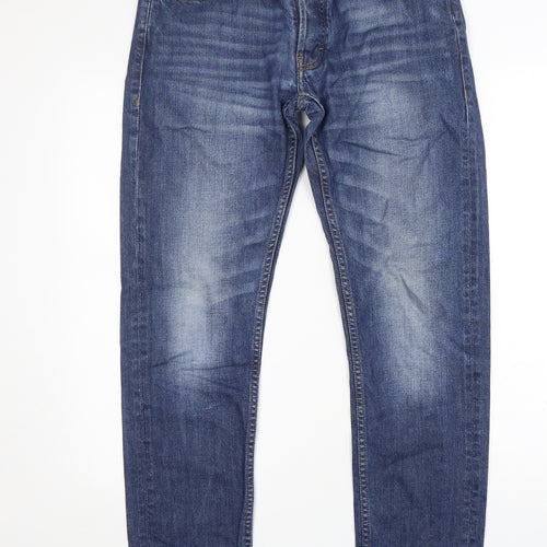 Easy Mens Blue  Cotton Straight Jeans Size 30 L30 in Regular
