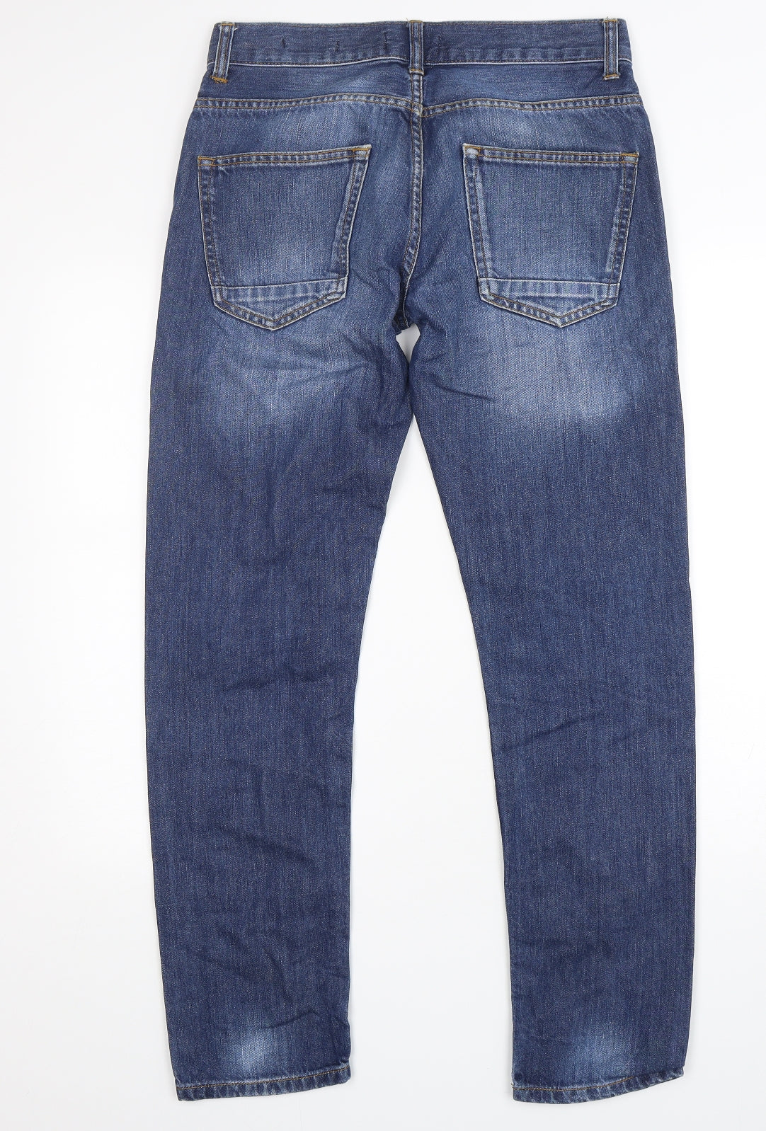 Easy Mens Blue  Cotton Straight Jeans Size 30 L30 in Regular