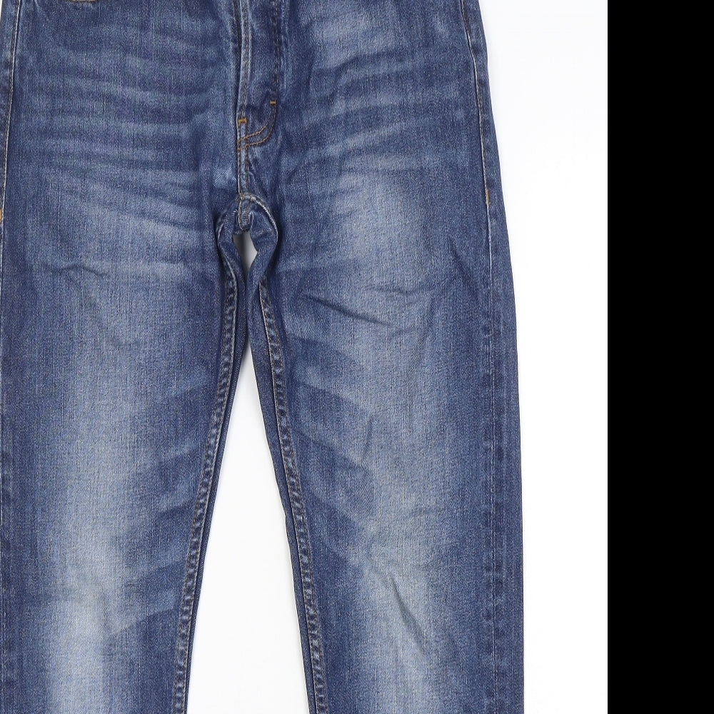 Easy Mens Blue  Cotton Straight Jeans Size 30 L30 in Regular