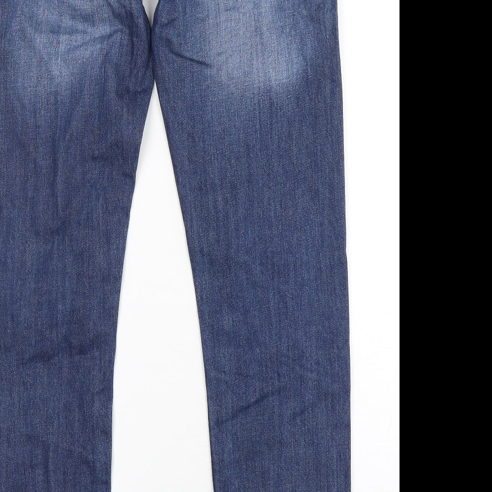 Easy Mens Blue  Cotton Straight Jeans Size 30 L30 in Regular
