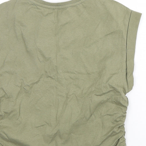 Matalan Boys Green  Cotton Basic T-Shirt Size 12 Years Round Neck