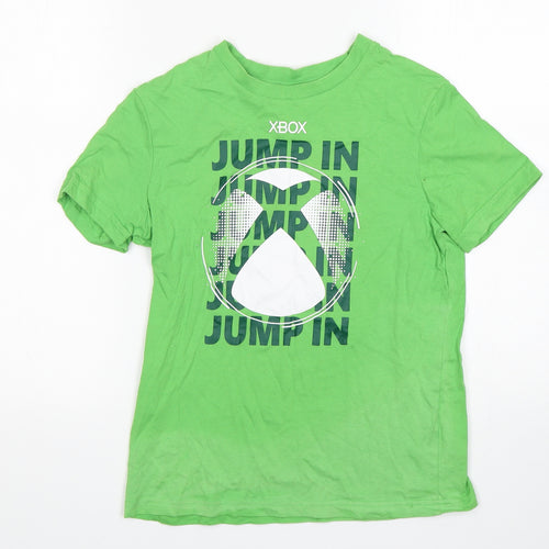 George Boys Green  Cotton Basic T-Shirt Size 10-11 Years Round Neck  - XBOX