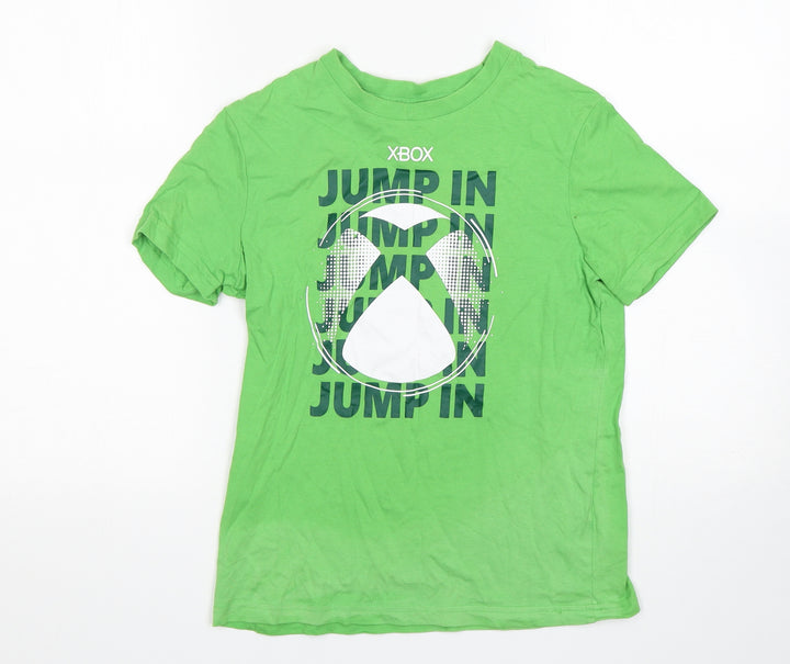 George Boys Green Cotton Basic T-Shirt Size 10-11 Years Round Neck - XBOX
