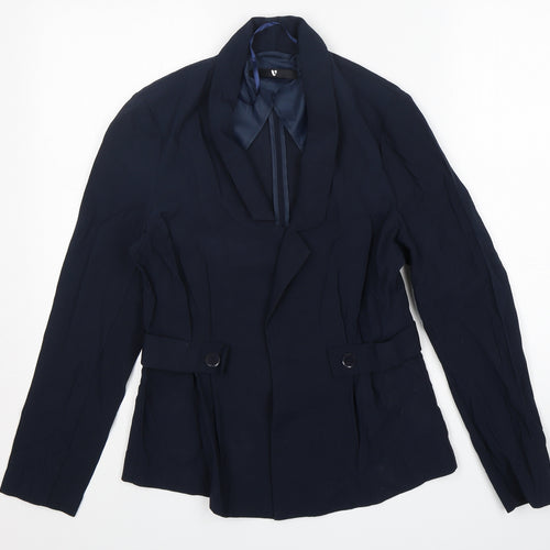 Very Womens Blue  Viscose Jacket Blazer Size 12