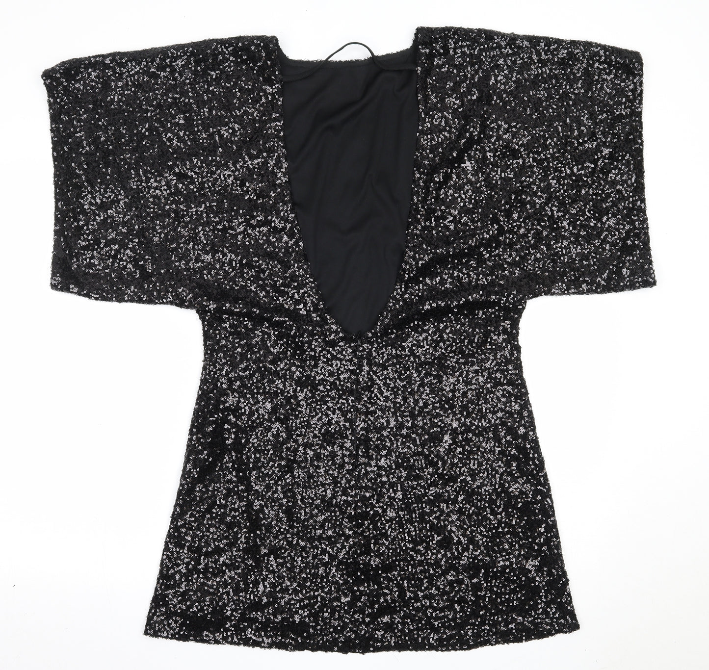 ASOS Womens Black  Nylon Shift  Size 12  Round Neck