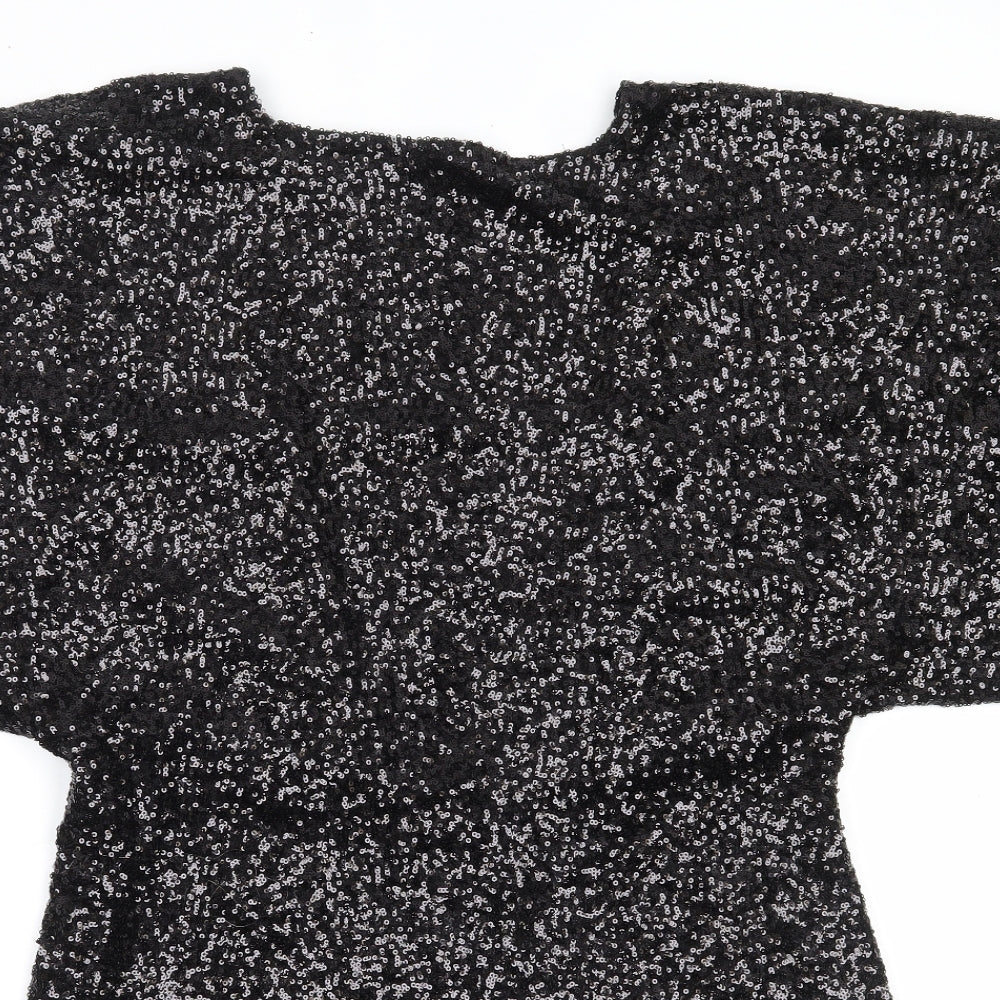 ASOS Womens Black  Nylon Shift  Size 12  Round Neck