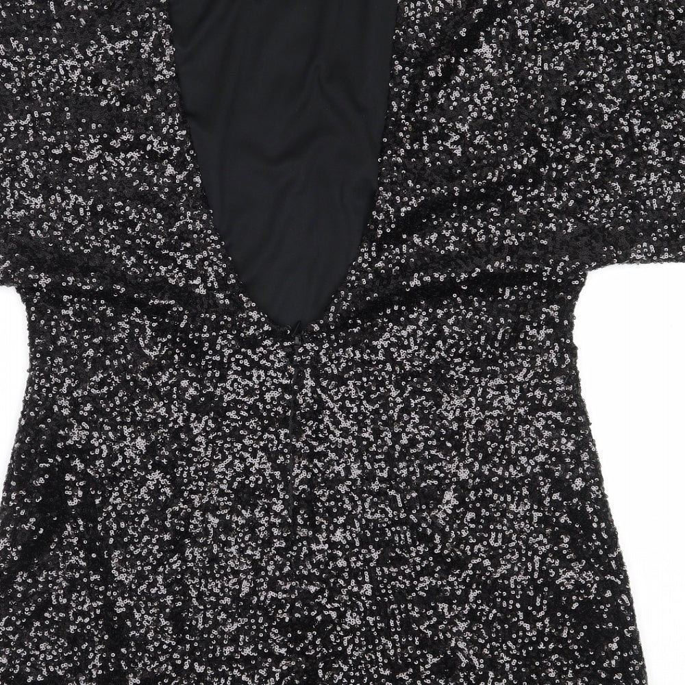 ASOS Womens Black  Nylon Shift  Size 12  Round Neck