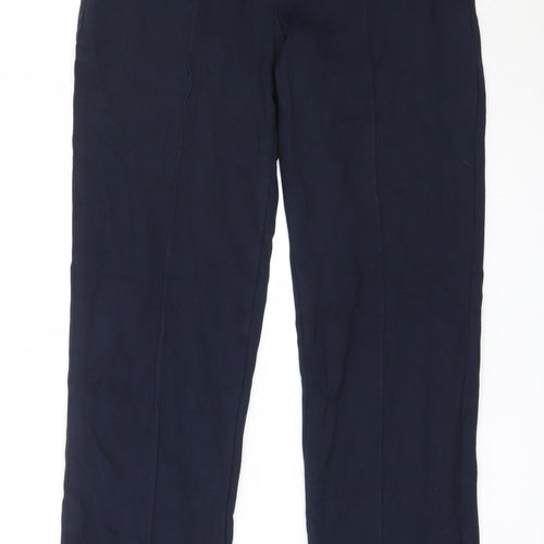 Marks and Spencer Womens Blue  Cotton Sweatpants Trousers Size 10 L28 in Regular