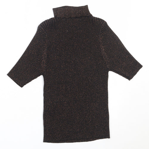 New Look Womens Black  Viscose Basic Blouse Size 8 V-Neck