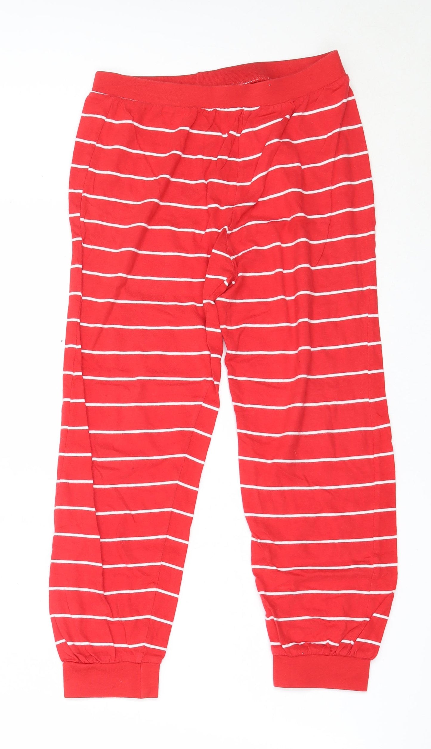 Primark Boys Red Striped Cotton  Pyjama Pants Size 9-10 Years