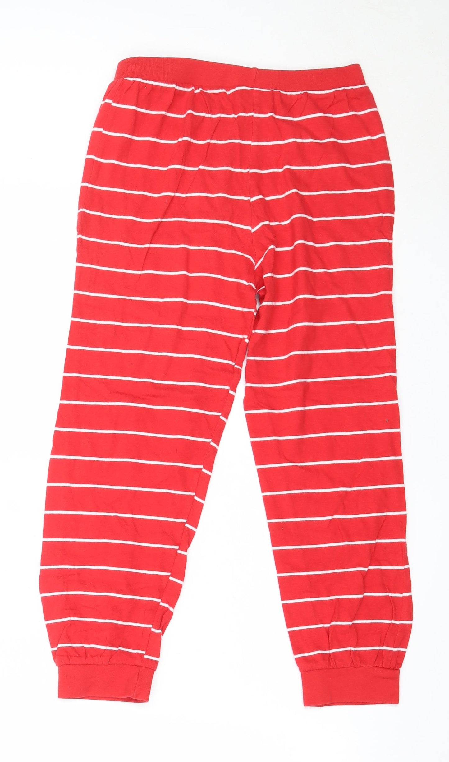 Primark Boys Red Striped Cotton  Pyjama Pants Size 9-10 Years