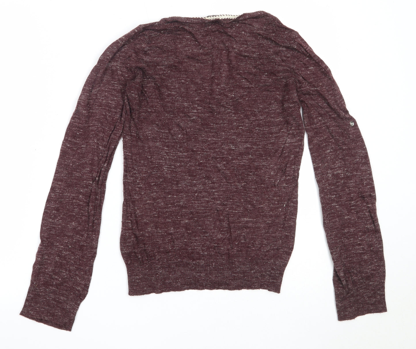 NEXT Womens Purple V-Neck  Acrylic Pullover Jumper Size 8