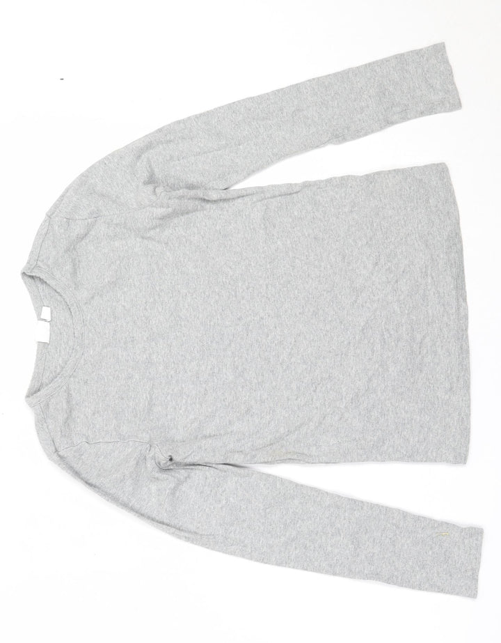 Gap Girls Grey Cotton Basic T-Shirt Size XL Round Neck