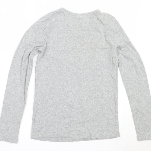 Gap Girls Grey  Cotton Basic T-Shirt Size XL Round Neck