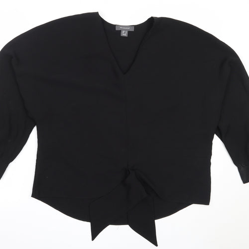 Primark Womens Black  Polyester Basic Blouse Size 12 V-Neck