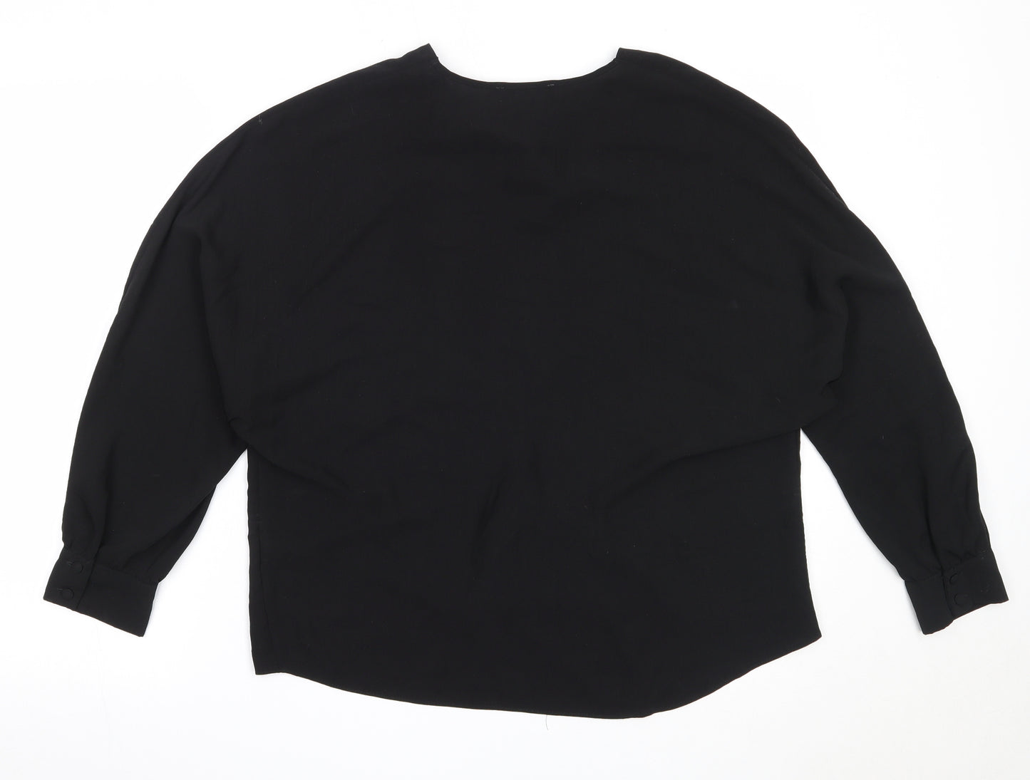 Primark Womens Black  Polyester Basic Blouse Size 12 V-Neck