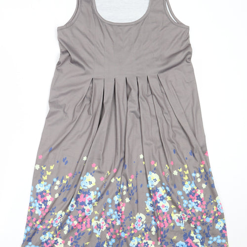 Yidarton Womens Grey  Polyester Shift  Size S  Round Neck