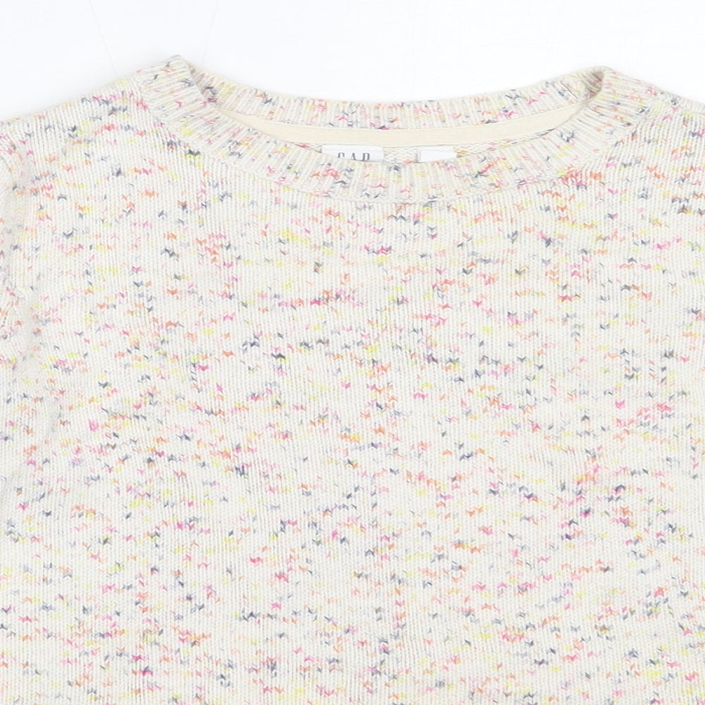 Gap Girls Ivory Round Neck  Cotton Pullover Jumper Size 12-13 Years