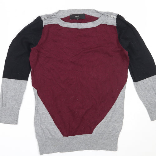 NEXT Womens Purple Round Neck  Cotton Pullover Jumper Size 6